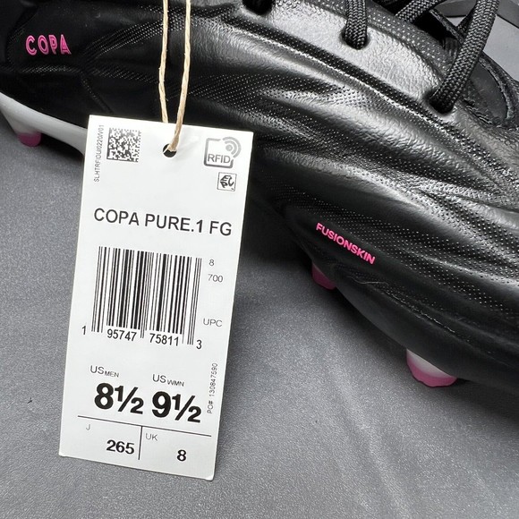 Adidas COPA PURE.1 FG Soccer Cleats Black Pink HQ8904 Men Size 8.5 Women Sz 9.5 main image 6